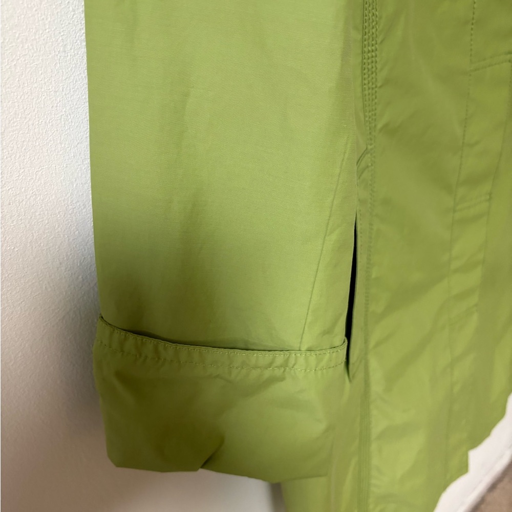 Eddie Bauer Womens Mid Length Rain Trench Coat Green Large - Picture 7 of 13